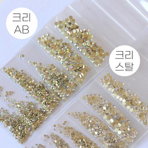 원형 믹스 스톤 1440pcs (크리스탈/크리스탈AB), 크리스탈AB, 1개