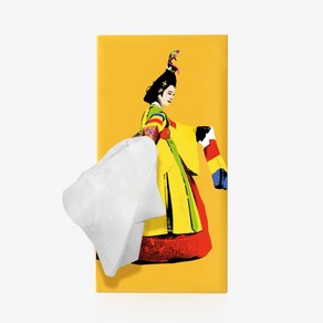 [SPEXTRUM] 스펙트럼 Tissue Up Gil 티슈업걸 한복버전 노란색 휴지케이스