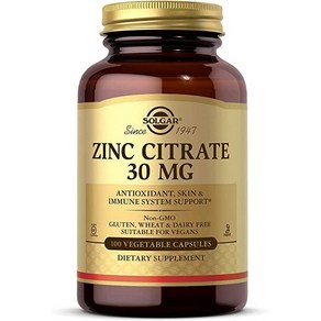 솔가 아연 시트레이트 Solgar Zinc Citrate 30 mg 100 베지캡슐