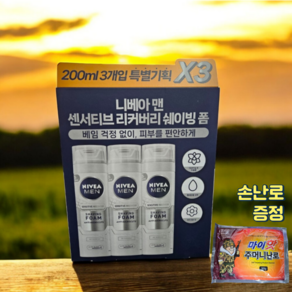 니베아 맨 센서티브 리커버리 쉐이빙 폼 (손나로 증정), 3개, 200ml