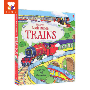 Usborne 플랩북 Look Inside Trains Food 어린이 영어 그림책