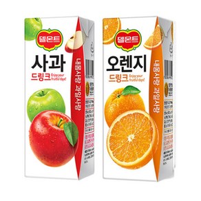 델몬트 사과 + 오렌지 드링크팩 190ml 각24팩(총48팩) 과즙주스/주스/음료/과채음료, 델몬트 사과 + 오렌지 드링크팩 190ml 각24팩(총, 1세트