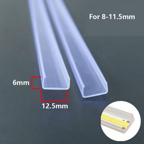 LED 스트립 장착 브래킷 슬롯 PVC U자형 플라스틱 프로파일 채널 디퓨저 바 선형 슬리브 거치대 클립, 15개