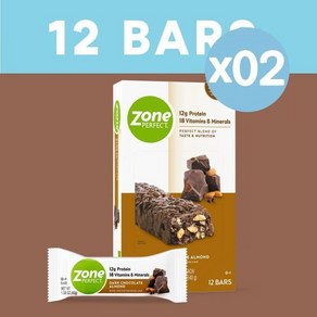 ZonePefect 존퍼펙트 프로틴 바 다크 초콜릿 아몬드 12g 함유 45g 12개입 540g 2팩 Potein Bas Dak Chocolate Almond, 2개