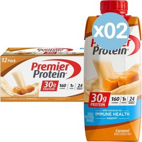 Pemie Potein® 프리미어 프로틴 카라멜 쉐이크 30g 함유 325ml 2팩 Caamel Potein Shake, 24개