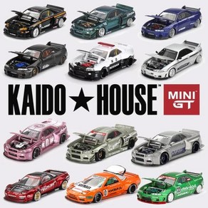 전투기 다이캐스트 Kaido House + MINIGT 1/64 닛산 스카이라인 GT-R (R34)(R33) 혼다 NSX 레이싱 Works V3 V2 KHMG 자동차 합금 다이캐스