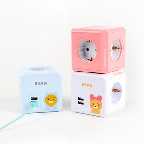 파워존 카카오 파워큐브 USB 4000W 고용량 멀티탭 어피치 16A, 7.6cm, 1개