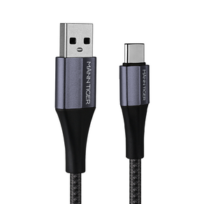 만타이거 제니스2.0 USB A to C 타입 고속충전 케이블, 2개, 차콜, 50cm