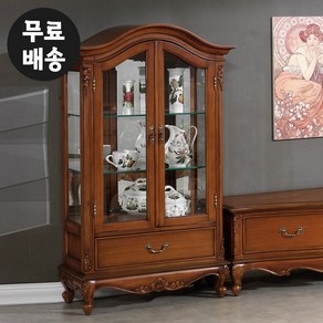 몬테 엔틱 마호가니원목 유리 장식장 3단 거실 고급 예쁜 인테리어 그릇장 술(800), 엔틱브라운