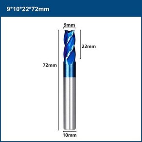 밀링머신 밀링커터 부속 XCAN HSS 엔드 밀 금속 커터 알루미늄 밀링 공구 CNC 라우터 비트 4 플루트 2-13, 11 9xD10x22x72L, 1개