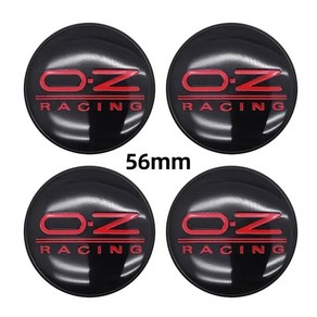 자동차 휠 허브 센터 캡 림 커버 자동차 OZ 로고 배지 엠블럼 외부 스타일링 액세서리 56mm 60mm 65mm 68mm 4 개, 56mm Black Red