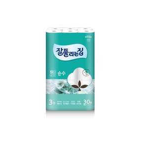 잘풀리는집 3겹 순수 천연펄프 고급롤화장지, 28m, 30개입, 3개