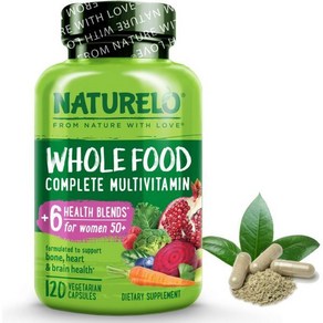 NATURELO Whole Food Multivitamin for Women 50+ Iron Free with Vitamins Minerals & Extracts - Supplem