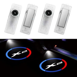 bmw 도어 범용 라이트 호환 플렉시블 led LED 자동차 도어 웰컴 조명 로고 프로젝터 섀도우 램프 2 개 적, 01 X2_01 2PCS, 2개