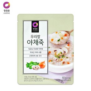 우리쌀 야채죽 60g 우리쌀죽/이천쌀/간편죽/식사/영양죽, 1개