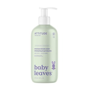 에티튜드 ATTITUDE 2-in-1 베이비 샴푸 및 바디 워시 EWG 저자극성 예민한 피부에 적합함 스위트 애플 473ml