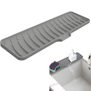 실리콘드라잉매트 그릇건조대 물빠짐식기건조대 틈새식기건조대 42x10cm, 회색, 1개