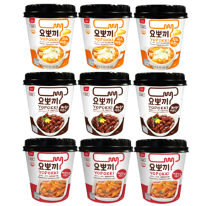 요뽀끼 떡볶이컵 치즈 + 짜장 + 매콤달콤, 3세트, 380g