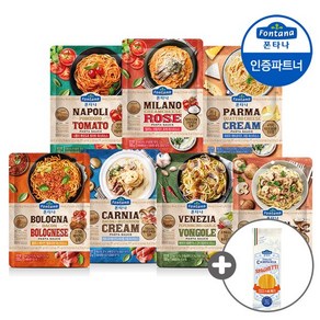 샘표 폰타나 파스타소스 파우치 7종 4+4개 골라담기+스파게티 250g1개 /토마토/크림/스파게티182773, 갈릭 봉골레 100g 4개_베이컨 볼로네제 130g 4, 8개