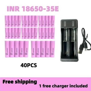 18650 충전식 리튬 이온 18650 배터리 INR18650 35E 3500mAh 3.7v 3500mAh 25A 방전 100, 40PCS, 40개