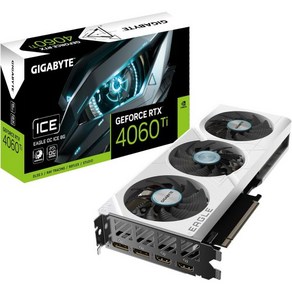 GIGABYTE기가바이트 지포스 RTX 4060 Ti Eagle OC ICE 8G 그래픽 카드 WINDFORCE 팬 3배 8GB 128비트 GDDR6 GVN406TEAGLEOC