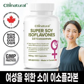 여성영양제 천연 에스트로겐 캐나다 대두이소플라본 500mg 120캡슐 4개월 캐나다 2.5배 고농축 소이 이소플라본 파이토젠 갱년기영양제, 1개, 120정