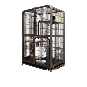 고양이 케이지 이동식 철제케이지 3층 철제 펜스 층 애견 공간 격리, 1. 블랙 62x44x80, 1개