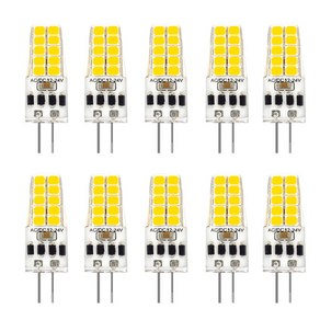 10PCS G4 LED 전구 AC / DC12V-24V 3W LED G4 빛 20LED 360 빔 각도 빛 2835SMD 교체 30W 할로겐 램프, 차가운 백색, 10개