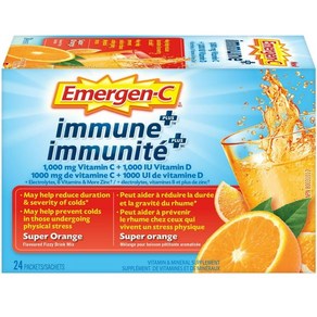 캐나다 이머전씨 발포 비타민 면역력 강화 미네랄 종합비타민 3종 Emegen-C Immune+ Vitamin Mineals, 오렌지, 1박스