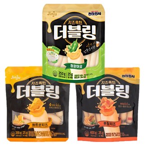 치즈폭탄 진주햄 천하장사 더블링 청양마요 250g+ 뿌링치즈 250g+ 콰트로치즈 250g 소세지, 250g