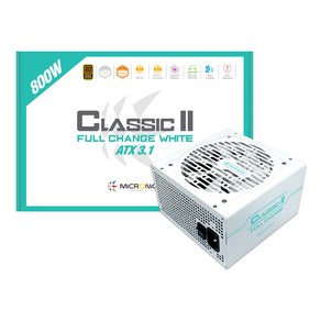 마이크로닉스 Classic 2 풀체인지 파워서플라이 800W 80PLUS 230V EU BRONZE 화이트