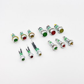 대한콘트롤 LED 표시램프 시그널램프 파일럿램프 판넬표시등 모음 6~12mm 5V~220V, 적색 (Red), 1개
