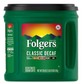 [미국직배송]미국커피 폴저스 클래식 미디엄 로스트 그라운드 디카페인 커피 Folges Classic Medium Roast Gound Coffee-Decaf, 816g, 1개