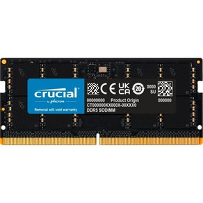 Cucial RAM 32GB Kit 2x16GB DDR5 5600MHz o 5200MHz 4800MHz Laptop Memoy CT2K16G56C46S5 Black, 16GB, 2개