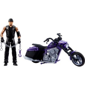 Mattel WWE Wekkin Action Figue Toy Vehicle 세트 랜칭 액션과 브레이크 부품이 슬램사이클 모터사이클을 가진 언더테이커