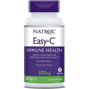 나트롤 natol NATROL EASYC 면역 건강 500MG 60정 비타민 C Exp. 20225월 31일+ 186481, 1개