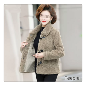 티피/Teepie 엄마 겨울 밍크털 두꺼운 코트 중장년 패션 상의 중년 가을 겨울 모직