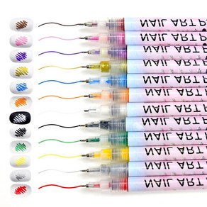가민 0.7mm 젤 드로잉 셀프 네일 아트펜 24색 낱색, N12 빨강, 1개