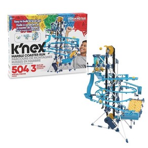 K'NEX 마블 코스터 런 모터 세트 아동용 504피스 대리석 미로 게임 빌딩 스템 학습 건설 남아 여아를 위한 인터로킹 빌딩 장난감 만 8세 이상 169324, 1개