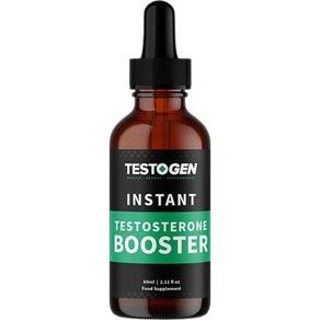 Testogen 남성용 T-레벨 지원 액체 방울 비타민 D 아연 및 L-아르기닌 보충제 60ml 속방성 포뮬러 기분 에너지 및 마른 근육 지원, 1개