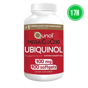 Qunol 큐놀 Ubiquinol Coq10 100mg 코큐텐 코엔자임, 100정, 1개