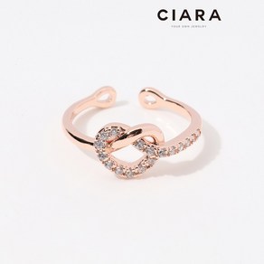 CIARA 14K Chiei 하프샤이닝 타잉 러브 반지(GoldPlated)