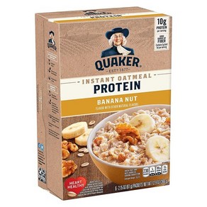 Quaker 퀘이커 인스턴트 오트밀 바나나 너트 61g x 6팩 프로틴 귀리 시리얼 Oatmeal