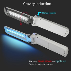 휴대용 소독기 살균 USB 전원 UV 석영 램프 휴대용 중력 센서 살균 자외선 앰플 3W