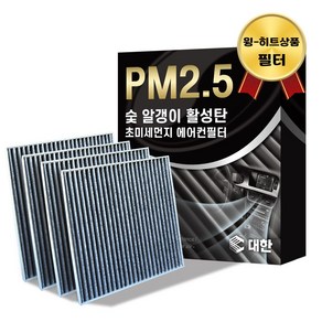 대한 PM2.5 고효율 활성탄 자동차 에어컨필터 4개입