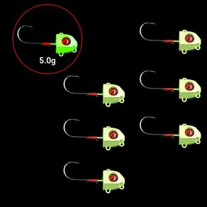 볼락지그헤드 갈치 야광 지그헤드, 1세트, 6개입