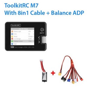 ToolkitRC M7 서보 테스터 도구 200w 10A DC 출력 1-6s 다기능 스마트 밸런스 충전기 ESC 모터 및 어댑터, 04 M7 collocation 3, 04 M7 collocation 3