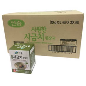 신송 시원한 시금치 즉석 된장국 지함 5p, 50g, 30개