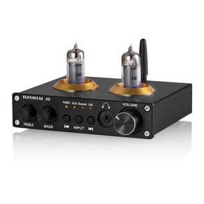 Douk Audio 진공관 프리앰프 HiFi 블루투스 5.0 스테레오 수신기 헤드폰 앰프 USB 플레이어, 01 Black_01 EU Plug