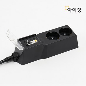 아이정 4000W 고용량 대용량 고전력 누전차단 2구 블랙 멀티탭, 3m, 1개